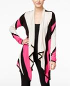 Inc International Concepts Colorblocked Waterfall Cardigan, Only At Macy's