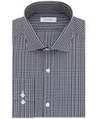 Calvin Klein Men's Steel Slim-fit Non-iron Performance Blue Check Dress Shirt