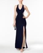 Xscape Illusion Beaded-back Gown