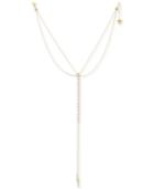 Guess Two-tone Crystal Double-layer Lariat Necklace, 17 + 2 Extender