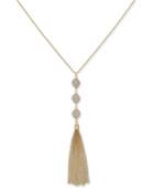 Inc International Concepts Gold-tone Pave Drops & Chain Tassel Long Pendant Necklace, Created For Macy's