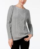 Karen Scott Cotton Multi-stitch Sweater, Created For Macy's