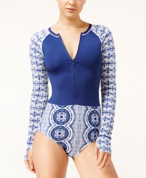 Roxy Visual Touch Long-sleeve Printed One-piece Swimsuit Women's Swimsuit
