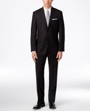 Calvin Klein Men's Solid Black Modern-fit Suit