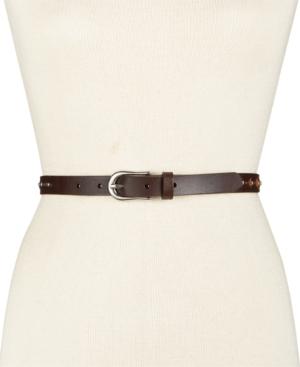 Inc International Concepts Studded Skinny Leather Belt, Only At Macy's