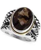 Balissima By Effy Smokey Quartz Oval Ring (7-3/4 Ct. T.w.) In 18k Gold And Sterling Silver