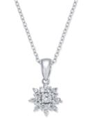 Diamond Cluster Pendant Necklace (3/8 Ct. T.w.) In 14k White Gold