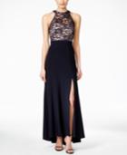 Nightway Lace Halter Gown