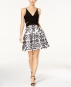 Xscape Illusion-inset Embellished Fit & Flare Dress