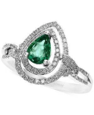 Brasilica By Effy Emerald (5/8 Ct. T.w.) And Diamond (1/3 Ct. T.w.) Ring In 14k White Gold