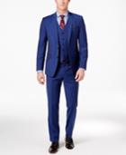 Tallia Men's Slim-fit Blue Stripe Vested Suit