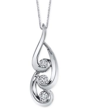 Sirena Energy Diamond Swirl Pendant Necklace (3/8 Ct. T.w.) In 14k White Gold