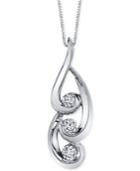 Sirena Energy Diamond Swirl Pendant Necklace (3/8 Ct. T.w.) In 14k White Gold
