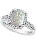 Lab-created Opal (7/8 Ct. T.w.) And White Sapphire (1-1/3 Ct. T.w.) Ring In Sterling Silver