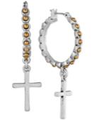 Lucky Brand Two-tone Cross Hoop Drop Earrings