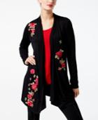 Inc International Concepts Embroidered Asymmetrical Cardigan, Created For Macy's