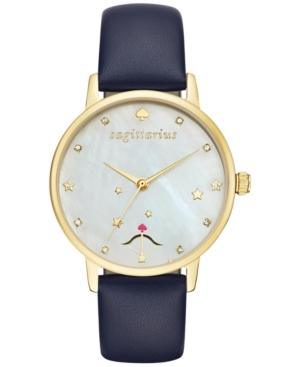 Kate Spade New York Women's Metro Zodiac Sagittarius Blue Leather Strap Watch 34mm Ksw1195