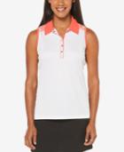 Pga Tour Contrast-trim Sleeveless Performance Polo