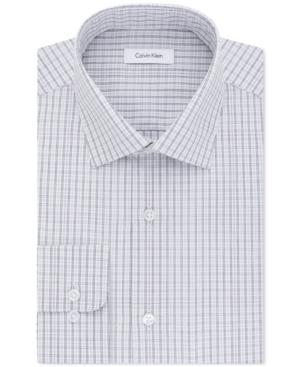 Calvin Klein Men's Steel Classic-fit Non-iron Performance Check Dress Shirt