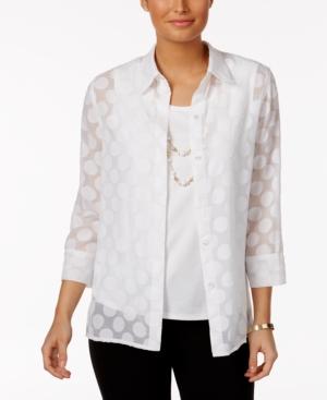 Alfred Dunner Seas The Day Layered-look Top