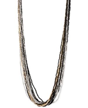 Kenneth Cole New York Two-tone Multi-layer Beaded Long Length Necklace