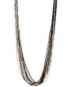 Kenneth Cole New York Two-tone Multi-layer Beaded Long Length Necklace
