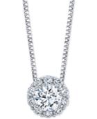 Diamond Halo 18 Pendant Necklace (1 Ct. T.w.) In 14k White Gold