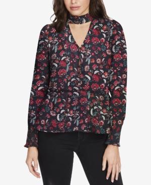 William Rast Ramsey Printed Choker Blouse