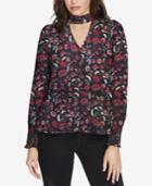 William Rast Ramsey Printed Choker Blouse