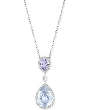 Swarovski Rhodium-plated Christie Double Pear Crystal Necklace