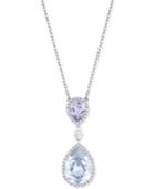 Swarovski Rhodium-plated Christie Double Pear Crystal Necklace