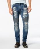 Reason Men's Mulberry Slim-fit Moto Jeans