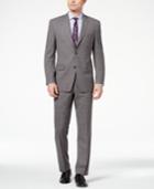 Marc New York By Andrew Marc Men's Classic-fit Stretch Medium Gray Windowpane Suit