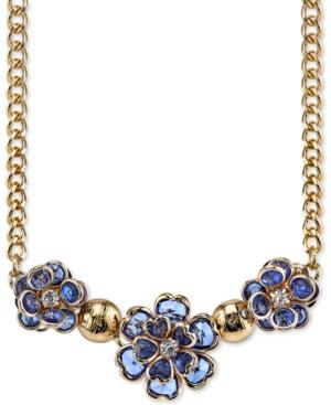 2028 Gold-tone Triple Flower Statement Necklace, Only At Macy's