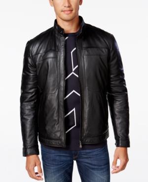 Hugo Boss Green Men's C-jordes Leather Jacket