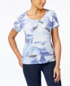 Karen Scott Print Ruffled Top, Created For Macy's