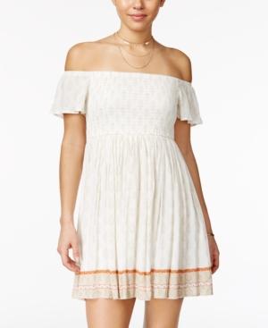 American Rag Printed Smocked Off-the-shoulder Dress, Created For Macy's