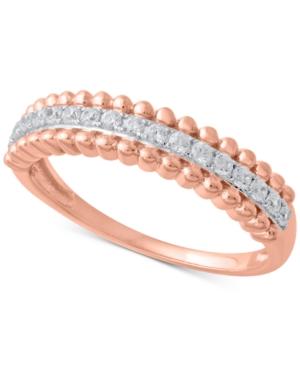 Diamond Beaded Style Band (1/4 Ct. T.w.) In 14k Rose Gold