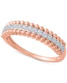 Diamond Beaded Style Band (1/4 Ct. T.w.) In 14k Rose Gold