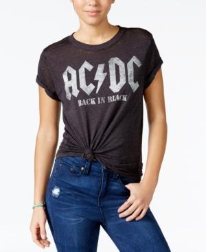 Goodie Two Sleeves Juniors' Ac/dc Graphic Burnout T-shirt