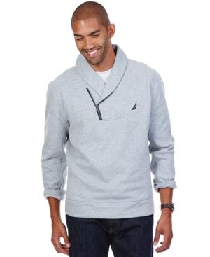 Nautica Shawl Collar Asymmetrical-zipper Sweatshirt