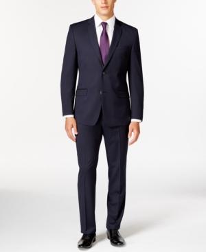 Marc New York By Andrew Marc Slim-fit Navy Mini-stripe Suit