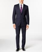 Marc New York By Andrew Marc Slim-fit Navy Mini-stripe Suit