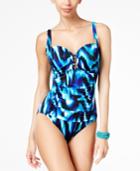 Swim Solutions Tidal Wave Tummy-control One-piece Swimsuit Women's Swimsuit