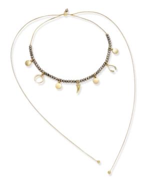Inc International Concepts Gold-tone Beaded Charm Choker Necklace, Only At Macy's