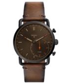 Fossil Q Men's Commuter Dark Brown Leather Hybrid Smart Watch 42mm