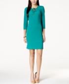 Nine West Lace-up Textured Shift Dress