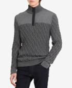Calvin Klein Jeans Men's Quarter-zip Cable Sweater