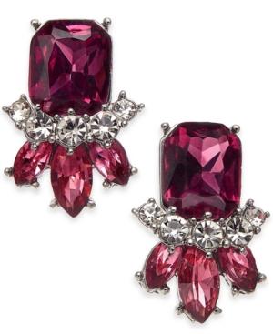 Charter Club Silver-tone Stone & Crystal Cluster Stud Earrings, Created For Macy's