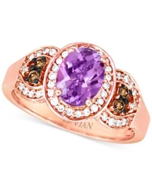 Le Vian Chocolatier Pink Amethyst (1 Ct. T.w.) And Diamond (1/4 Ct. T.w.) Ring In 14k Rose Gold